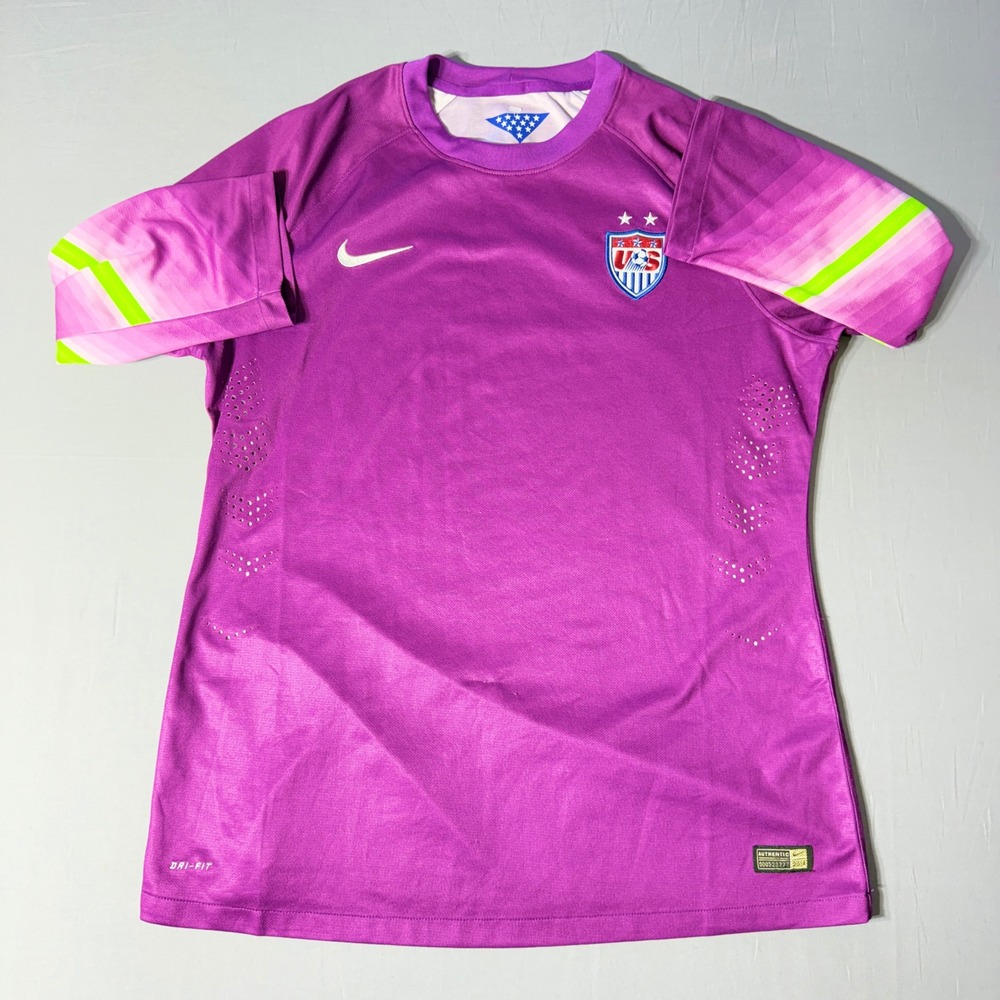 Nike USWNT 2014 Authentic Goalkeeper Jersey Purple Neon XL  US Soccer